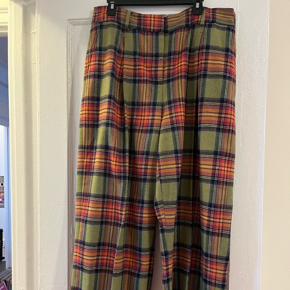 Boden Multicolor Wool Plaid Pants